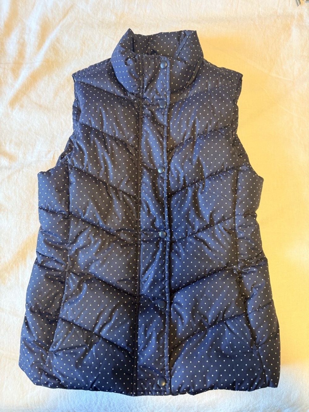 GAP Navy Polka Dot Quilted Puffer Vest